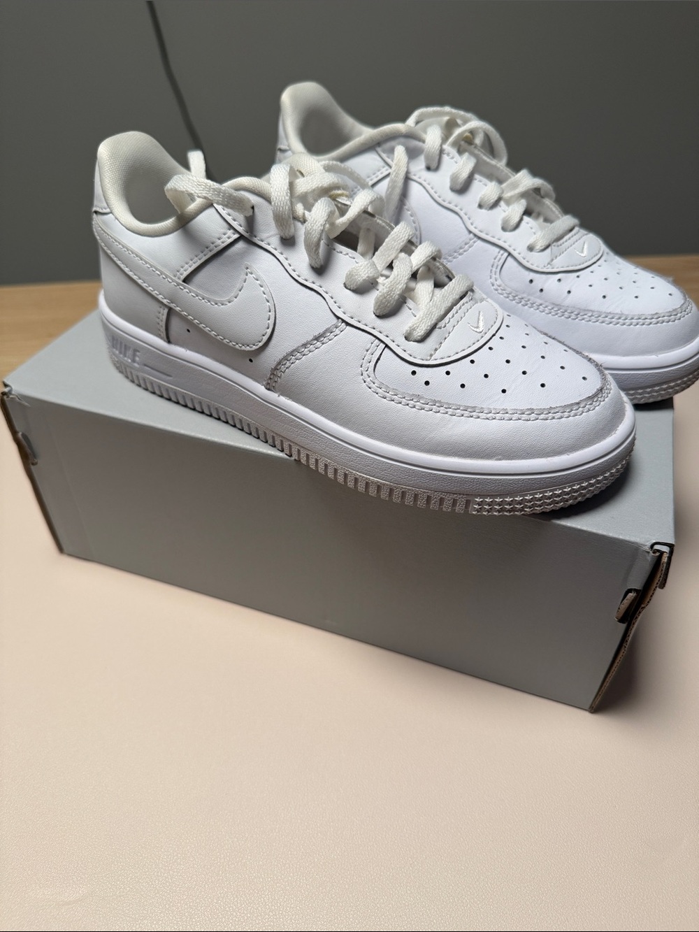 Nike Kids All-White Low-Top Sneakers